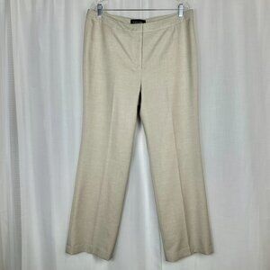 Evan Picone Wide Leg Lined Dress Pants Womens 14 Beige Career Slacks Straight